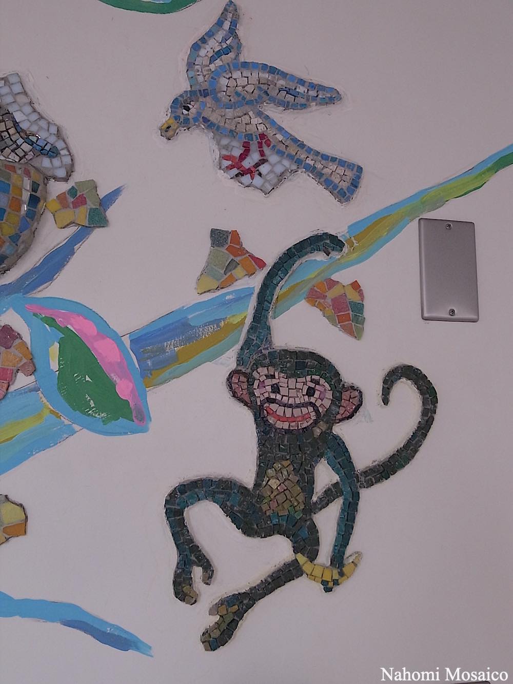 内装壁画アート　猿のモザイクアート